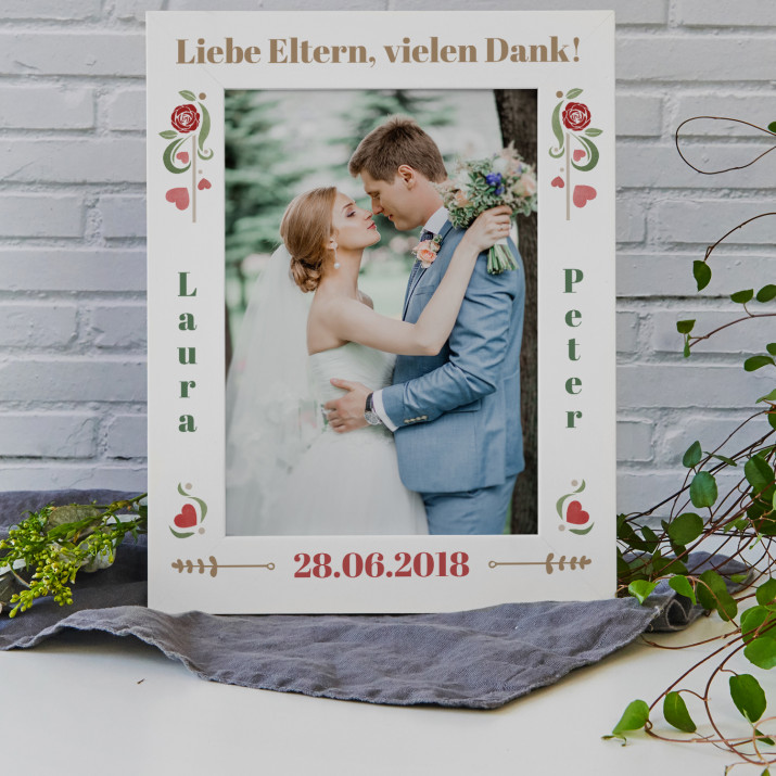 Liebe Eltern - Bilderrahmen mit Aufdruck